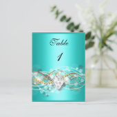 Tafelnummer Kaart Blauwgroen Blauw Goud Diamond Je (Staand voorkant)