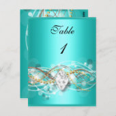 Tafelnummer Kaart Blauwgroen Blauw Goud Diamond Je (Voorkant / Achterkant)