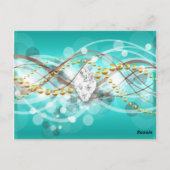 Tafelnummer Kaart Blauwgroen Blauw Goud Diamond Je (Achterkant)