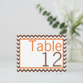 Tafelnummer Kaart Bruin Sinaasappel Chevron Naam (Staand voorkant)