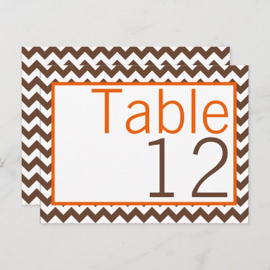 Tafelnummer Kaart Bruin Sinaasappel Chevron Naam (Voorkant / Achterkant)