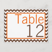 Tafelnummer Kaart Bruin Sinaasappel Chevron Naam (Voorkant)