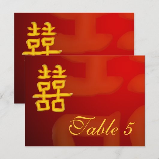 Tafelnummer Kaart Chinees Dubbel Geluk (Voorkant / Achterkant)