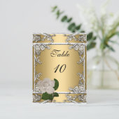 Tafelnummer Kaart Elegante bruiloft Gold Cream Roo (Staand voorkant)