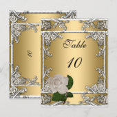 Tafelnummer Kaart Elegante bruiloft Gold Cream Roo (Voorkant / Achterkant)