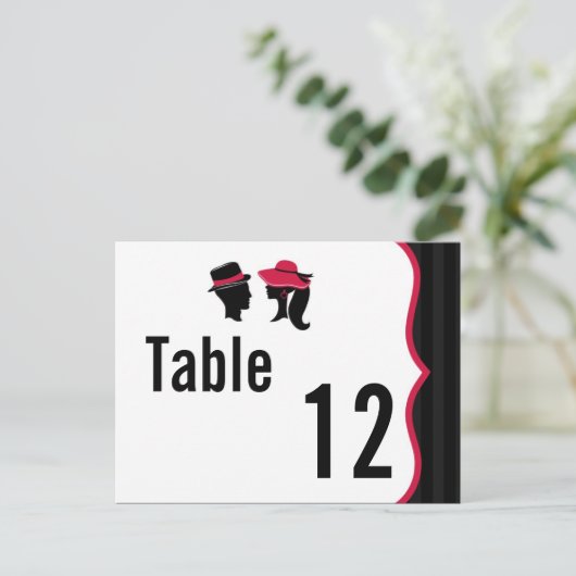 Tafelnummer Kaart Formele Petten Elegant Retro Jur (Staand voorkant)