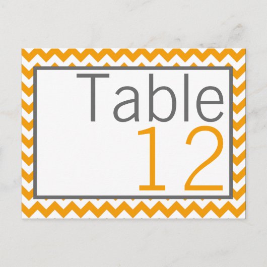 Tafelnummer Kaart Geel Grijs Grijs Chevron Naam (Voorkant)
