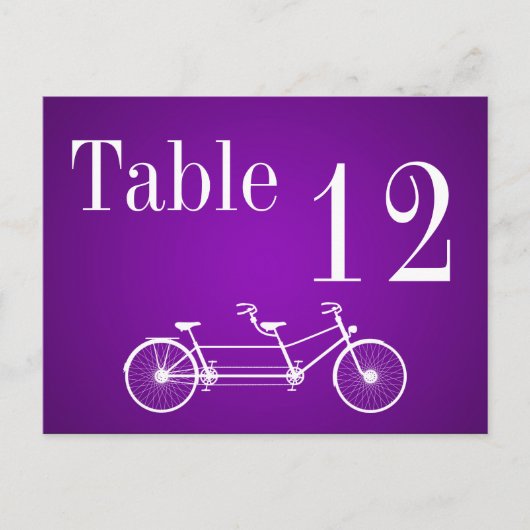 Tafelnummer Kaart grillige Paarse Dubbelfiets (Voorkant)
