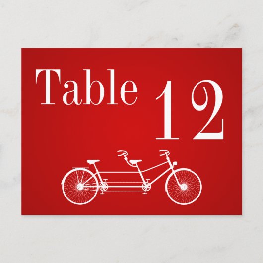 Tafelnummer Kaart grillige rode dubbelfiets (Voorkant)