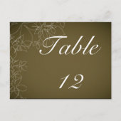 Tafelnummer Kaart Herfst Bloemen Herfst Bruin (Voorkant)