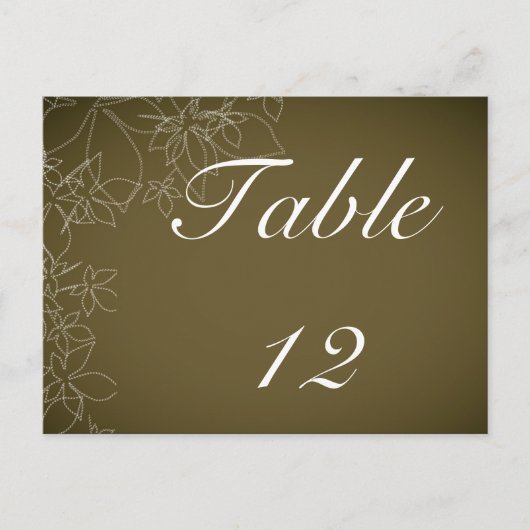 Tafelnummer Kaart Herfst Bloemen Herfst Bruin (Voorkant)