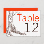 Tafelnummer Kaart Herfst Tree Initiaal Carvings Au (Voorkant / Achterkant)