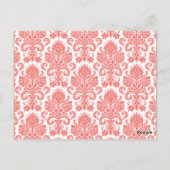 Tafelnummer Kaart Koraal Wit Damast Kant Print (Achterkant)