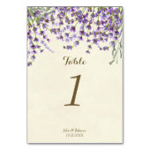 Tafelnummer Kaart Lavendel Bloemen (Achterkant)