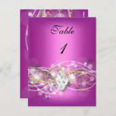 Tafelnummer Kaart Pink Gold Diamond Jewel (Voorkant / Achterkant)