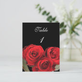 Tafelnummer Kaart Red Rose Black (Staand voorkant)