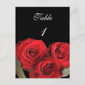 Tafelnummer Kaart Red Rose Black (Voorkant)