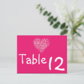 Tafelnummer Kaart Roze Bloemblaadjes Bloem Roos (Staand voorkant)