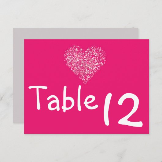 Tafelnummer Kaart Roze Bloemblaadjes Bloem Roos (Voorkant / Achterkant)