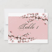 Tafelnummer Kaart - Roze Cherry Blossom (Achterkant)