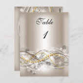 Tafelnummer Kaarten Cream White Gold (Voorkant / Achterkant)