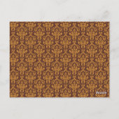 Tafelnummer Kaarten Damask Brown Oranje Red (Achterkant)
