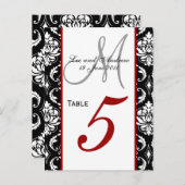 Tafelnummer Kaarten Damask Red (Voorkant / Achterkant)