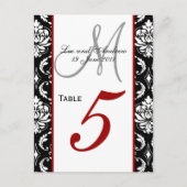 Tafelnummer Kaarten Damask Red (Voorkant)