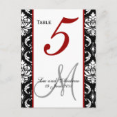 Tafelnummer Kaarten Damask Red (Voorkant)