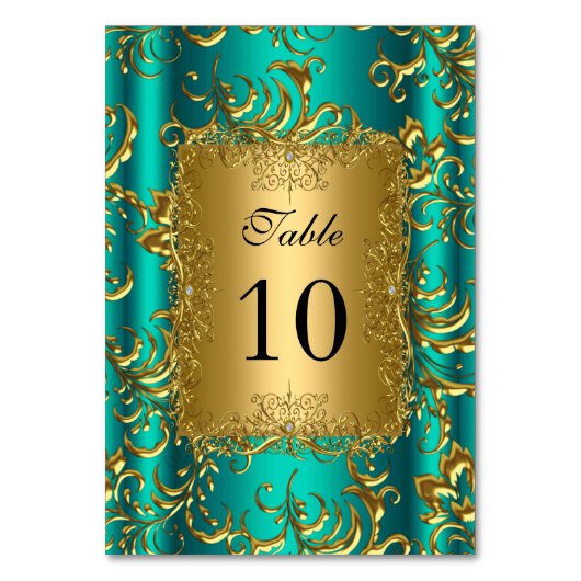 Tafelnummer Kaarten Jade Green Gold (Achterkant)