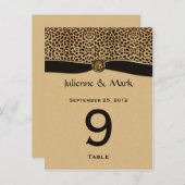Tafelnummer Kaarten Luipaard Print FAUX Ribbon Jew (Voorkant / Achterkant)