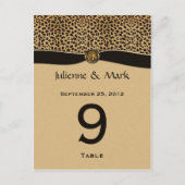 Tafelnummer Kaarten Luipaard Print FAUX Ribbon Jew (Voorkant)