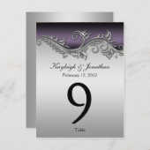 Tafelnummer Kaarten Paarse Zwart Zilver (Voorkant / Achterkant)