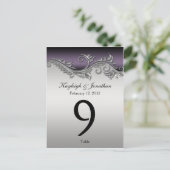 Tafelnummer Kaarten Paarse Zwart Zilver (Staand voorkant)