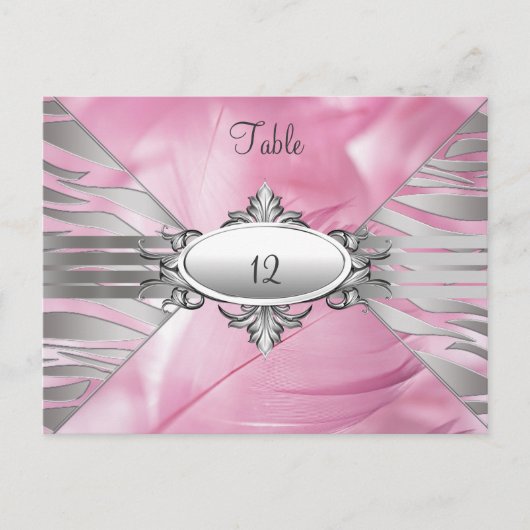 Tafelnummer Kaarten Pink Sweet 16 (Voorkant)
