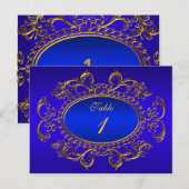 Tafelnummer Kaarten Royal Blue Gold (Voorkant / Achterkant)