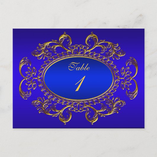 Tafelnummer Kaarten Royal Blue Gold (Voorkant)