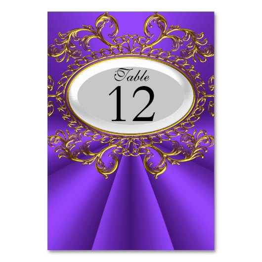 Tafelnummer Kaarten Royal Paarse White Gold (Voorkant)