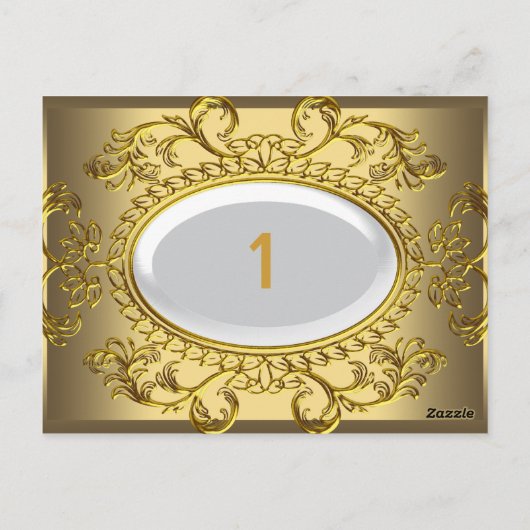 Tafelnummer Kaarten Royal White Gold (Achterkant)