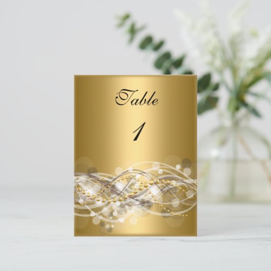 Tafelnummer Kaarten Wit Goud (Staand voorkant)