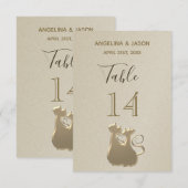 Tafelnummer Kat Koppel Gouden Elegante Trouw (Voorkant / Achterkant)