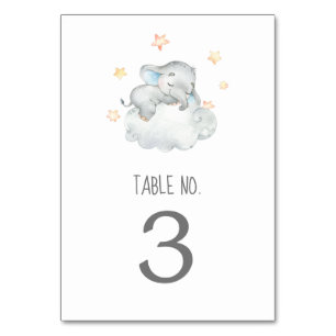 Tafelnummer kleine olifantenjongen Baby shower