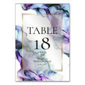 TAFELNUMMER | Levendig Turkoois Indigo Abstracte I (Achterkant)