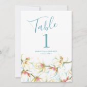 Tafelnummer Magnolia Flower Wedding Number (Voorkant)