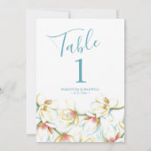 Tafelnummer Magnolia Flower Wedding Number (Achterkant)