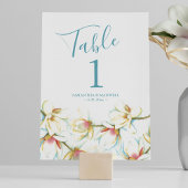 Tafelnummer Magnolia Flower Wedding Number