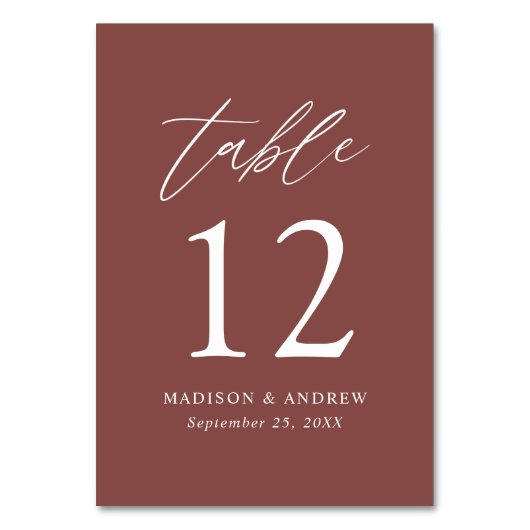 Tafelnummer Marsala Fall Wedding (Voorkant)