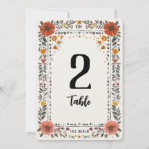 Tafelnummer met bloemenletterdruk