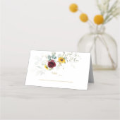 Tafelnummer met burgundische zonnebloemen en lucht plaatskaartje (Voorkant)