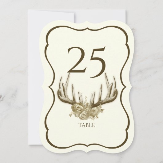 Tafelnummer met gewei en schelpvorm (Achterkant)